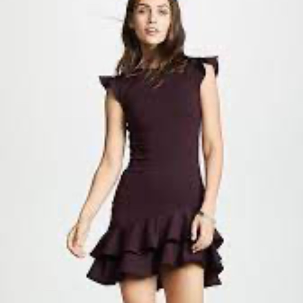 Susana Monaco Plum Ruffle Dress - Size Small